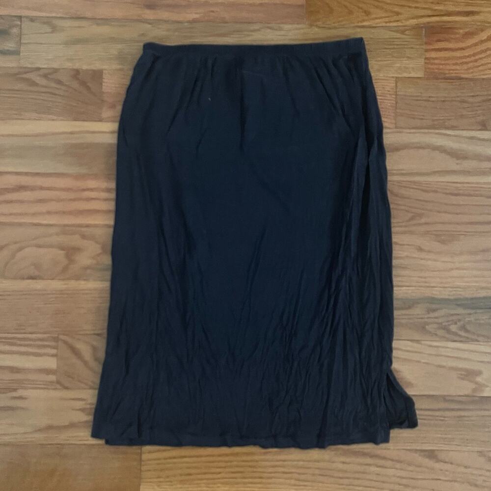 Peruvian Connection Black 100% Silk Slip Dress Skirt Medium M Layering Liner